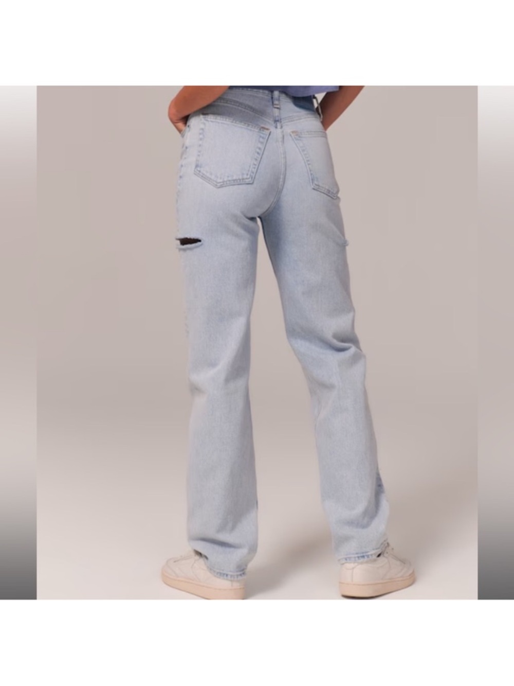 Abercrombie & Fitch The Dad High Rise light wash jeans size 6 long Curve Love